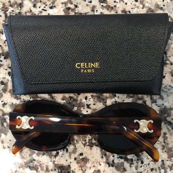 CELINE BROWN TRIOMPHE SUNGLASSES - Picture 3 of 9